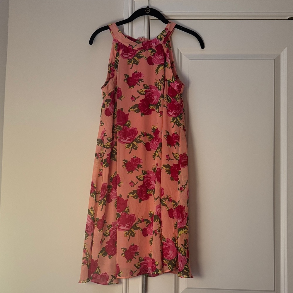 Betsey Johnson Pink Floral Peach Swing Dress